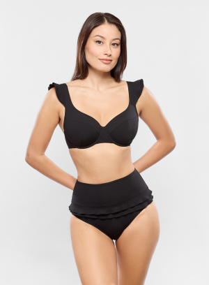 High-Waist Klassische Bikinislip GLAM Noir